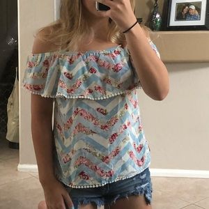 Cute off the shoulder floral top